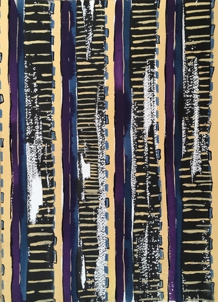 African Patterns with Purple Stripes
